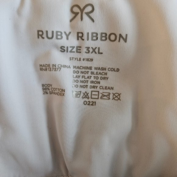 Ruby Ribbon White Pull On Stretch Denim with Tummy Control Panel.3X - Picture 4 of 6